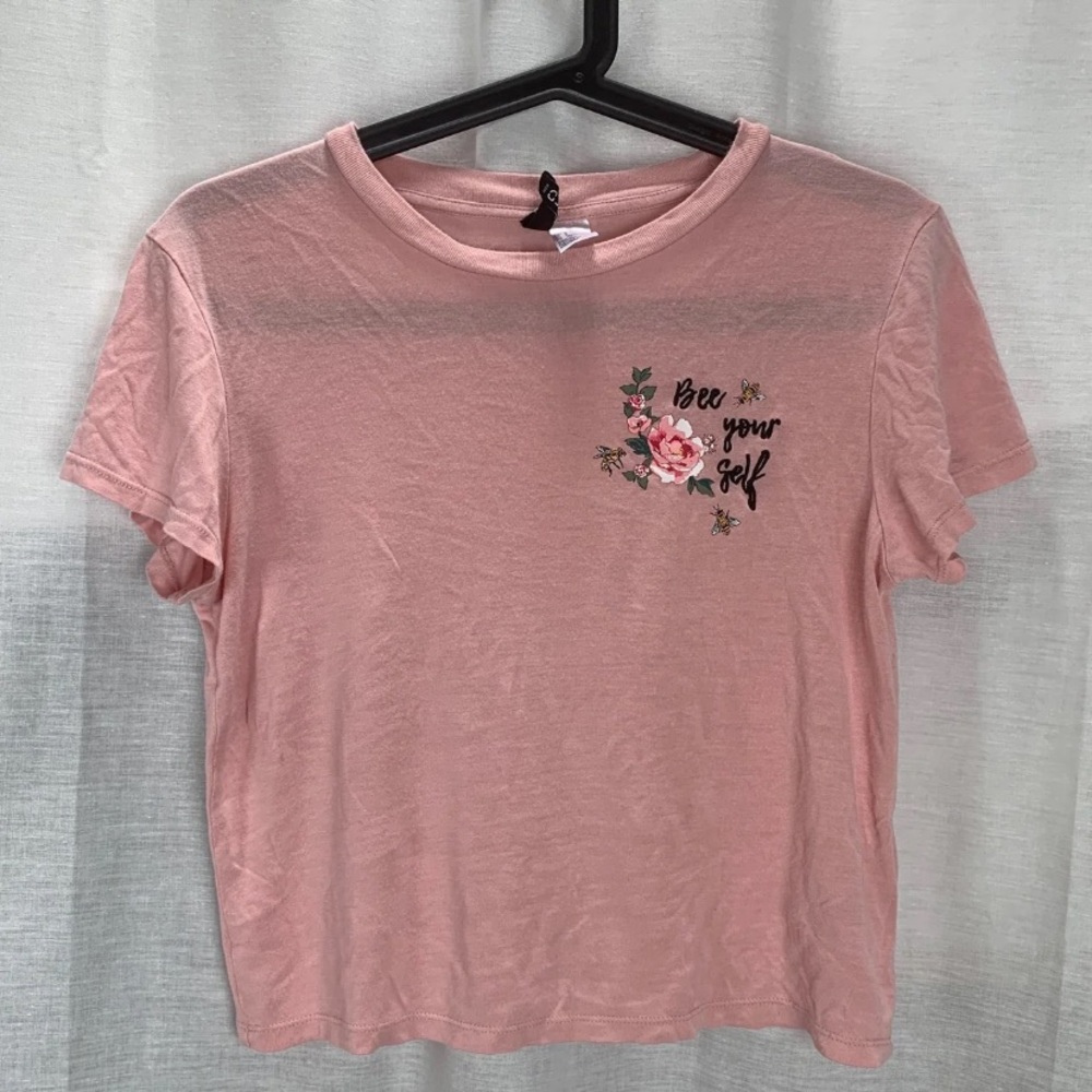 H&M Graphic Cropped T Shirt Bee Pun